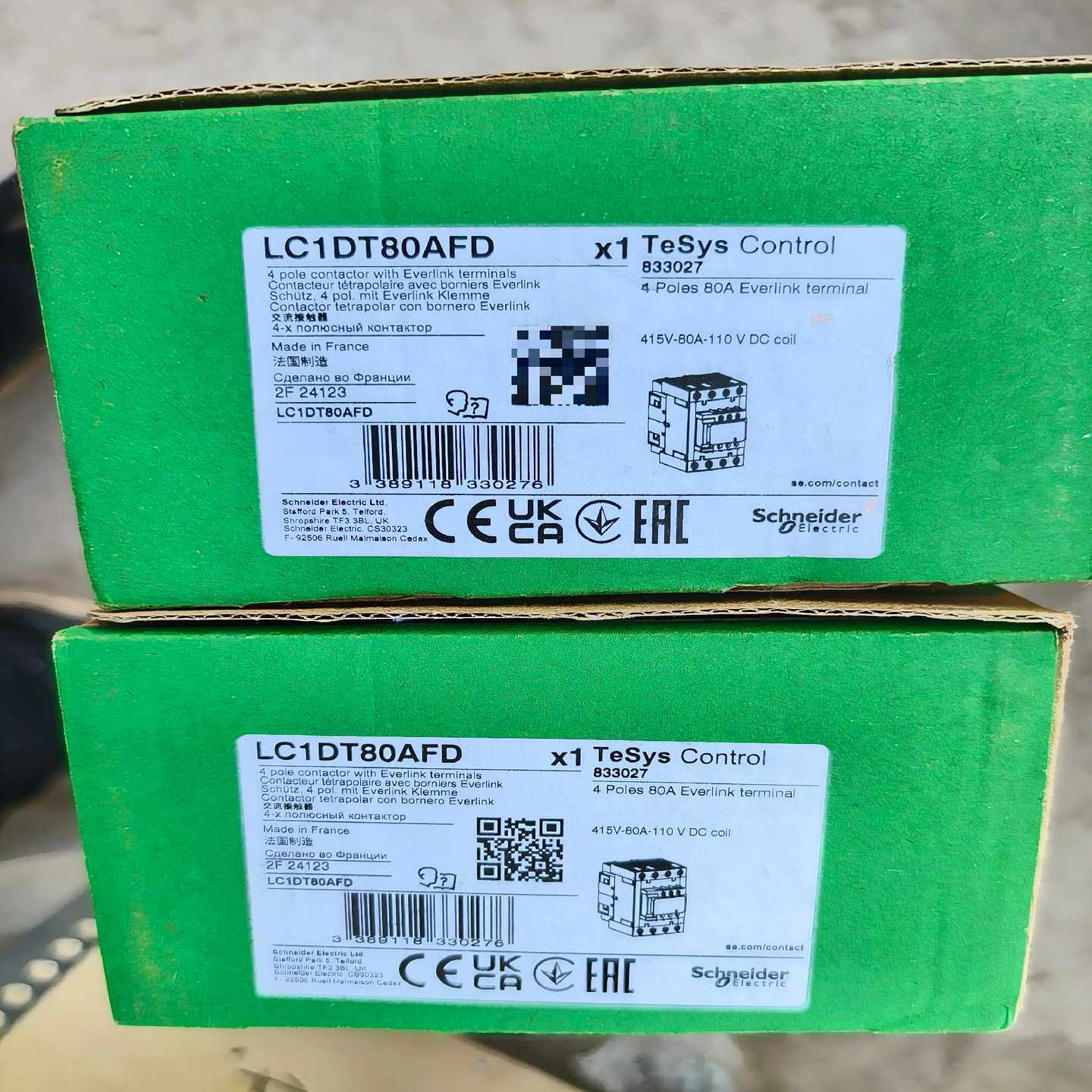 施耐德LC1DT80AFD接触器，全新原装正品，最新款黑色，~议价