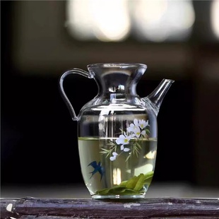 带过滤冷泡茶壶绿茶专用泡茶器加厚耐热玻璃 高硼硅手执壶家用中式