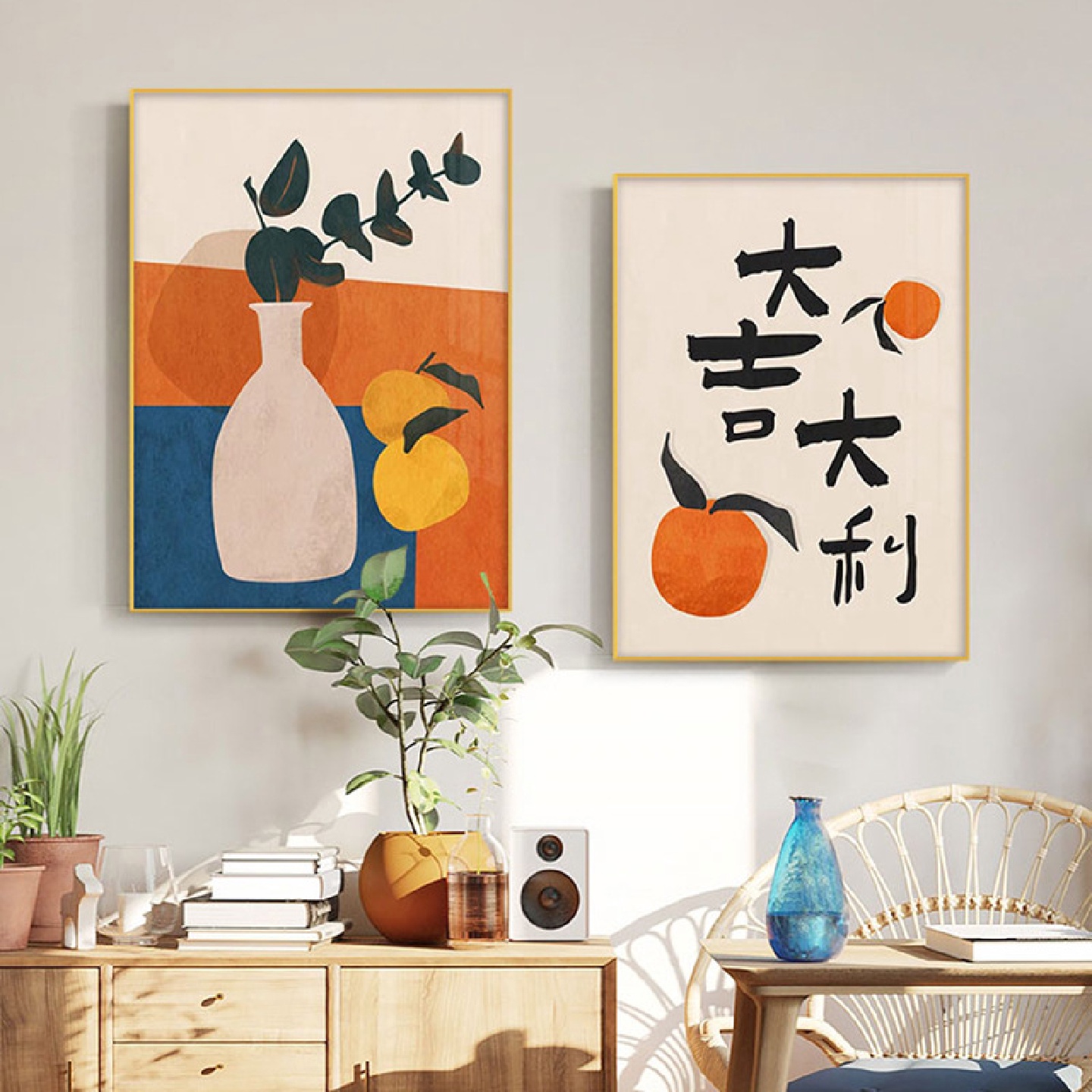 北欧大吉大利简约现代饭厅墙面装饰画网红餐厅挂画水果客厅寓意好图片