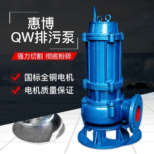 65QW37 置抽力强劲 3不锈钢排无堵塞WQ排污泵带切割搅拌装