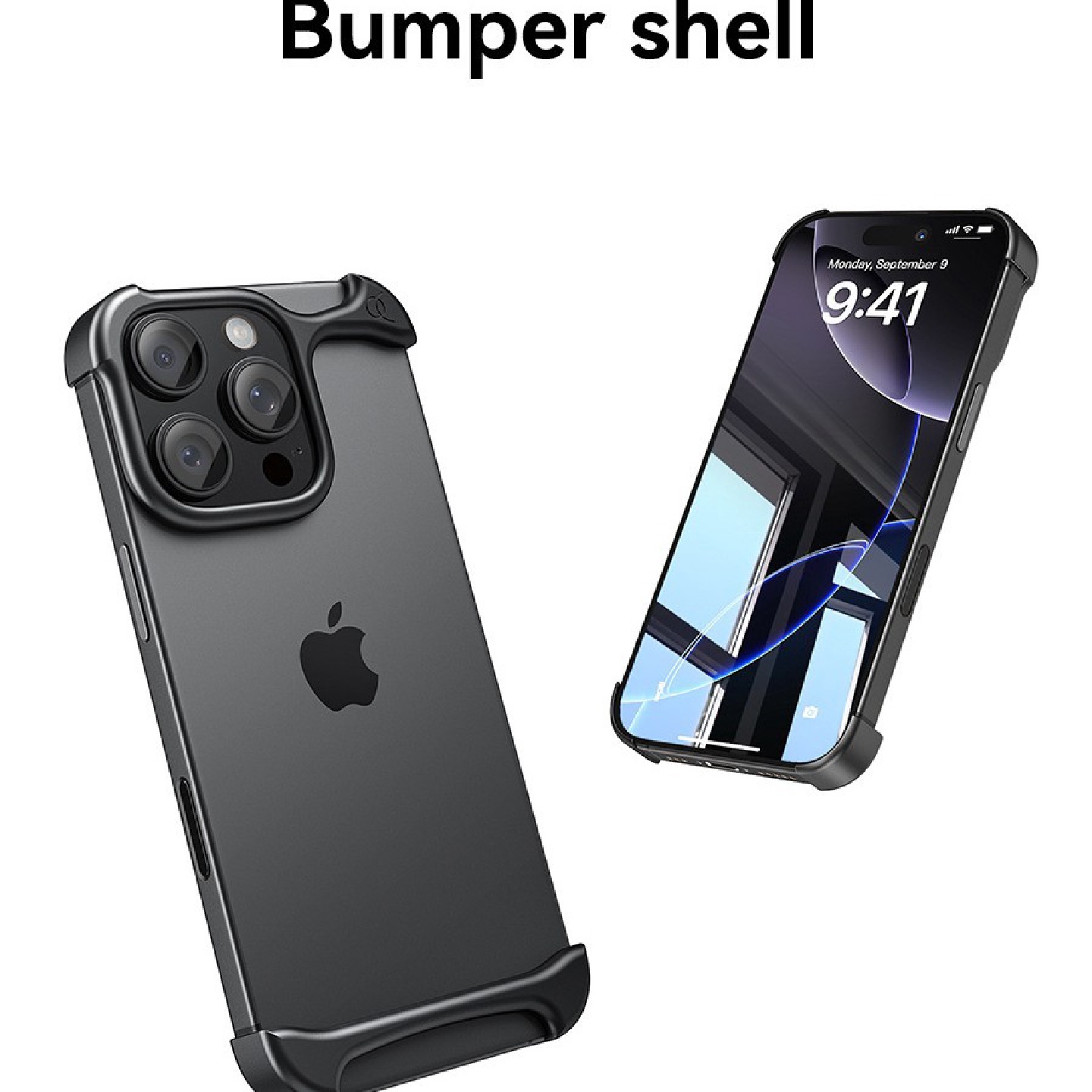 适用苹果16promax异形金属角垫手机壳iphone15Pro无边壳15pro防摔