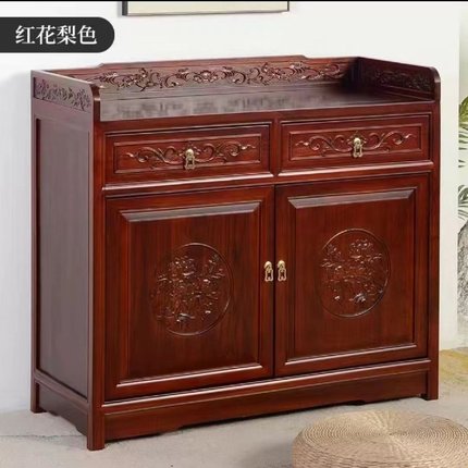 新中式茶台边柜储物柜茶叶收纳柜茶柜茶水柜实木餐边柜小型置物架