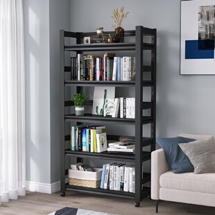 钢制书架落地置物架多层铁艺书柜子简易家用学生客厅收纳储物