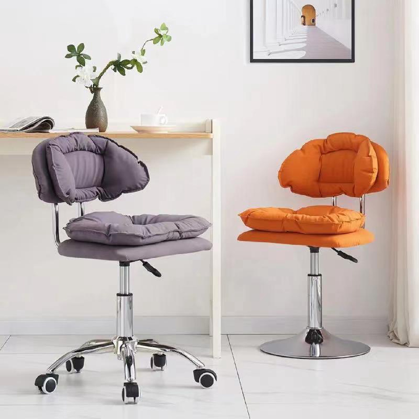 美甲桌椅吧台椅子顾客椅升降滑轮转椅美甲师椅子美容凳美睫化妆椅