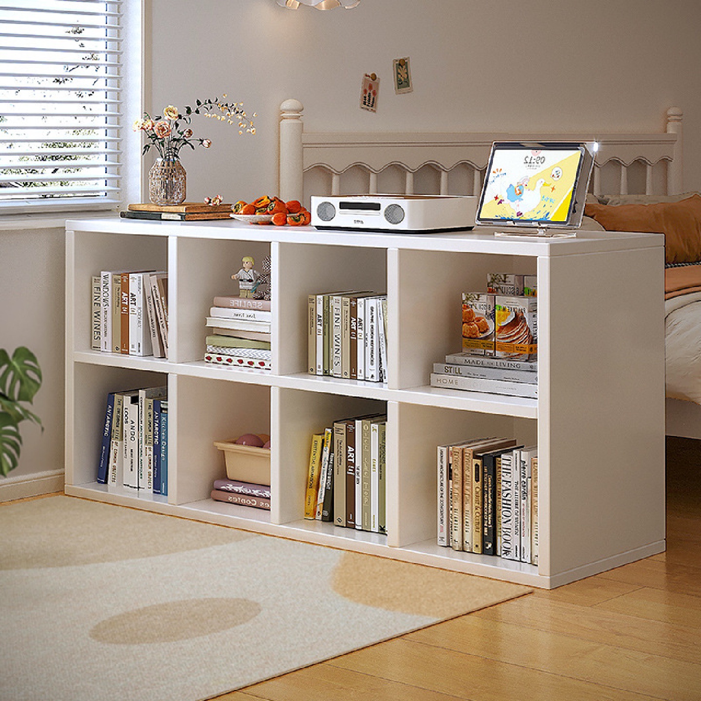 书架置物架落地柜子储物柜客厅格子柜八格柜自由组合幼儿园矮书柜