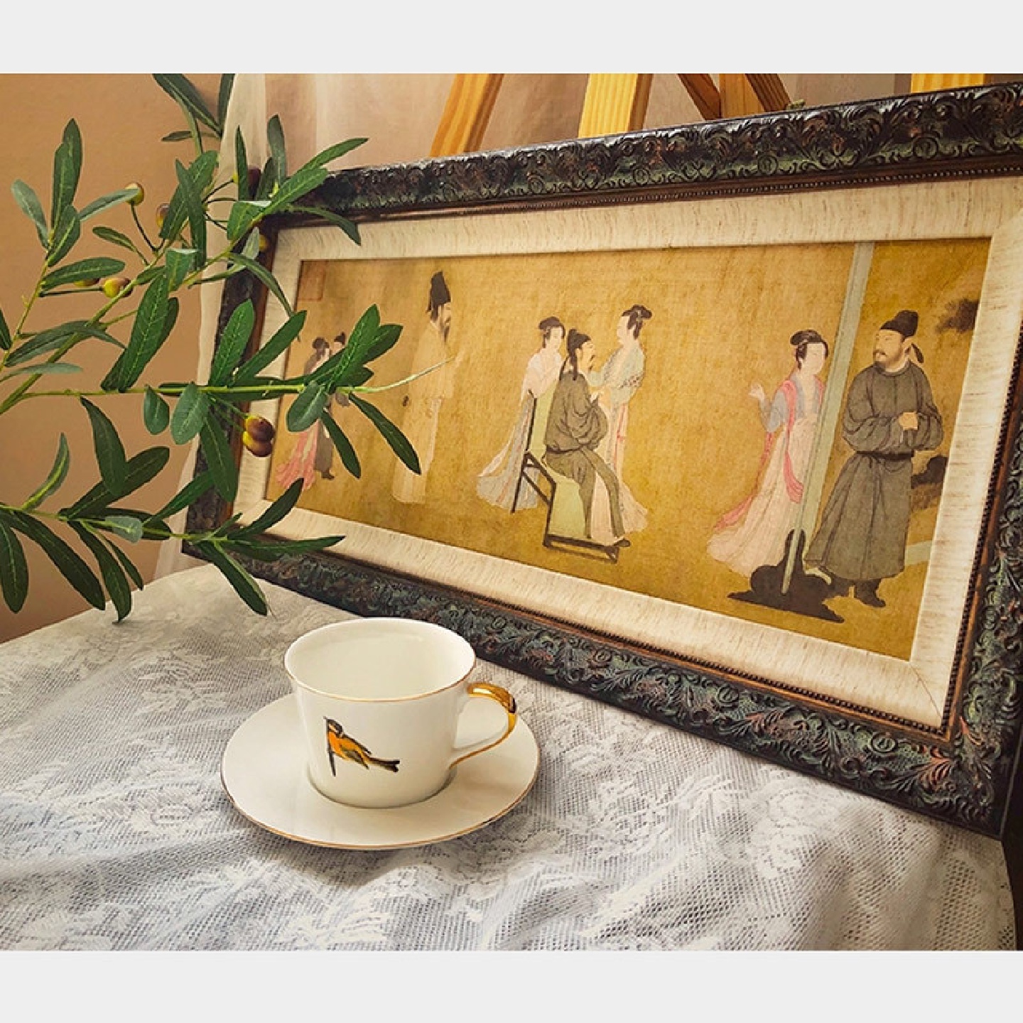 韩熙载夜宴图新中式复古艺术装饰画入户玄关书房过道壁画茶楼挂画