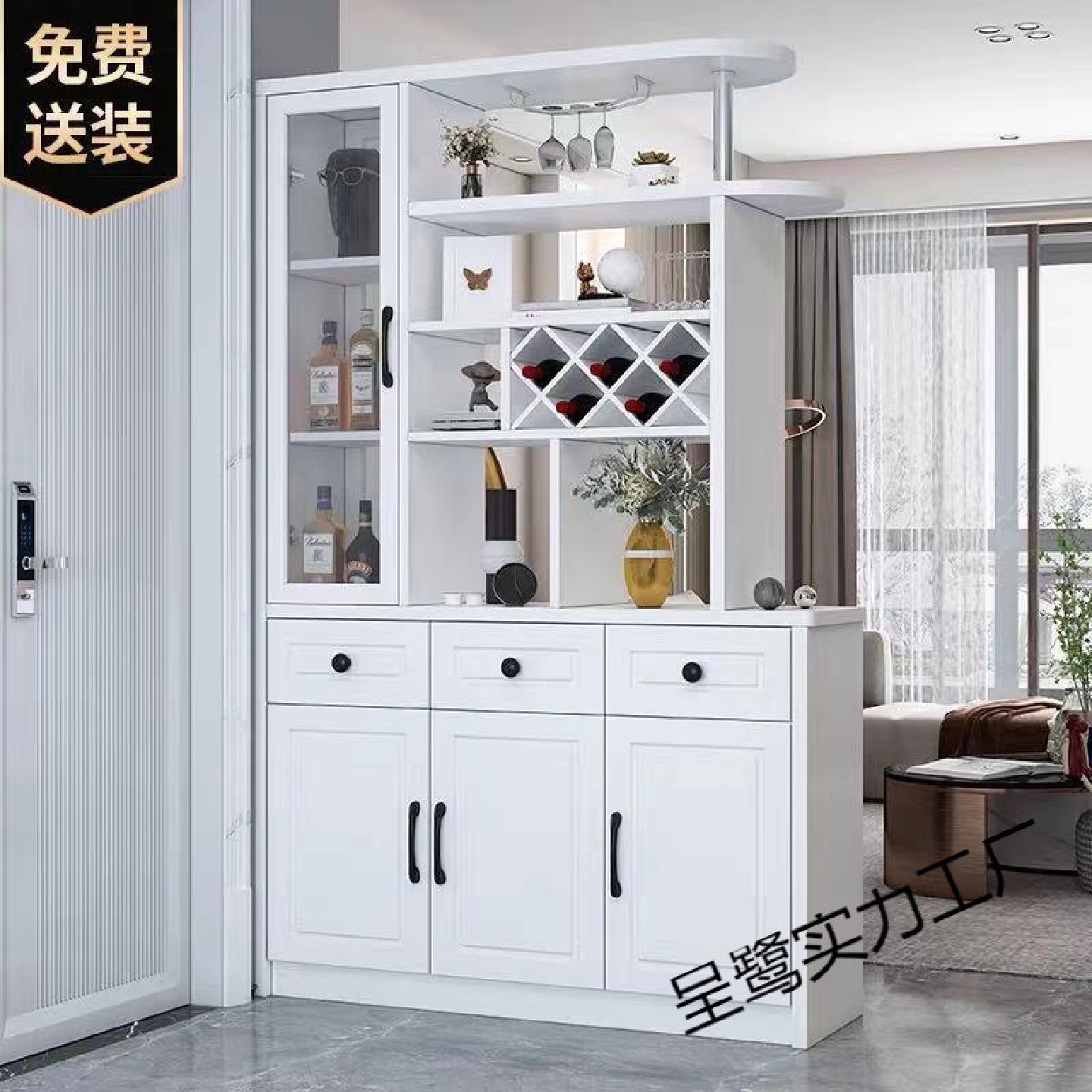 新款客厅玄关隔断柜屏风柜鞋柜一体双面酒柜进门间厅柜门厅装饰柜