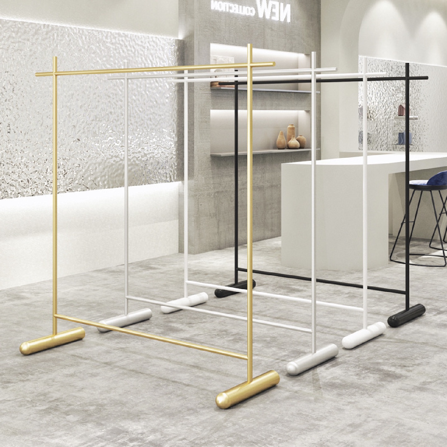 服装店服装架落地式简约挂衣架侧挂架商场男女装店展示陈列衣帽架