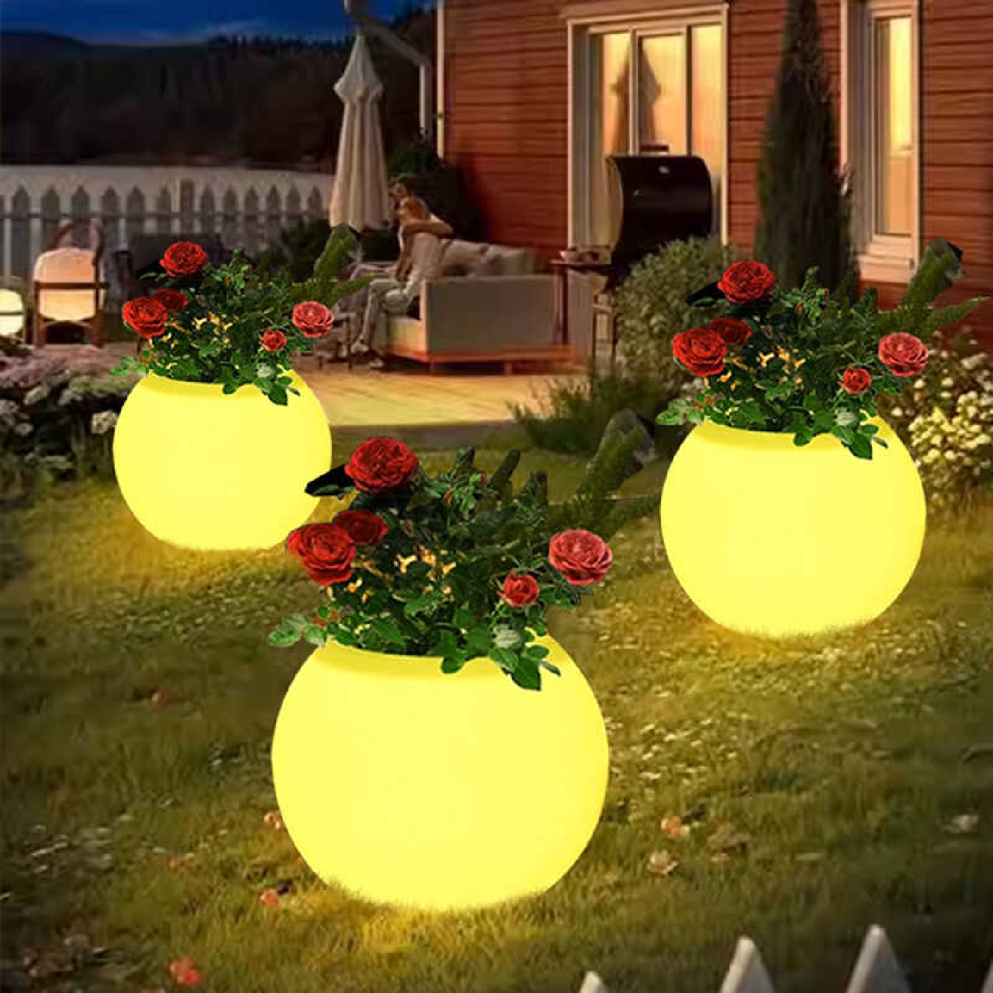 户外发光花盆灯草坪灯太阳能防水别墅花园庭院装饰阳台花架氛围灯