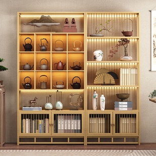 置物架多宝阁摆件书柜客厅隔断家用茶叶柜展示柜 博古架实惠新中式