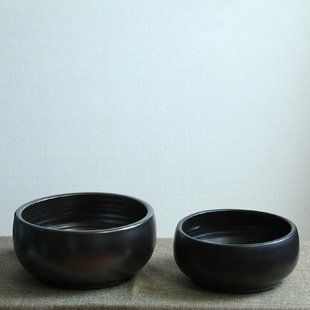 简约日式 饰摆件黑白剑山花器复古花盆 禅意中式 家居饰品手工花插装