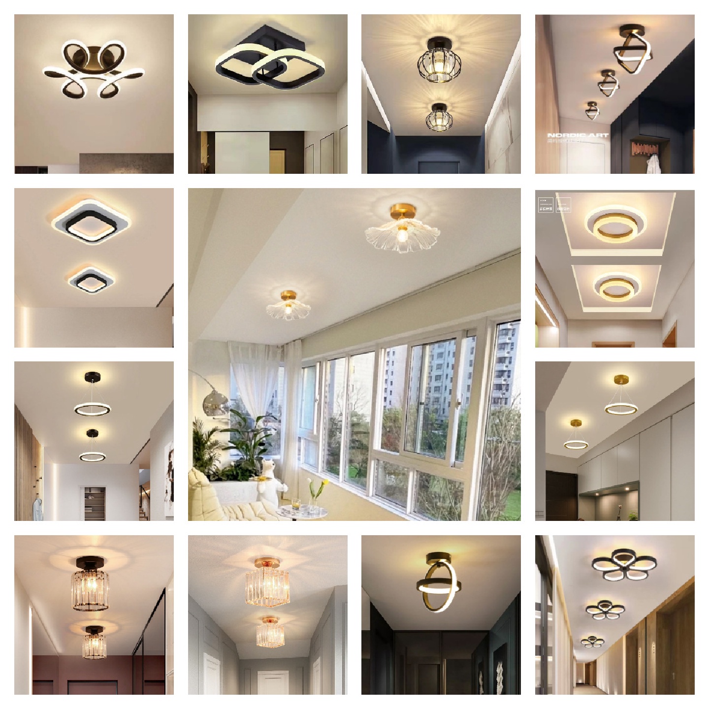 现代简约过道灯led走廊创意入门玄关灯特色高端吸顶灯中山灯具厂