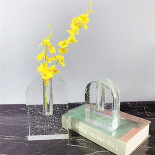 饰品摆件水晶玻璃花瓶花器北欧家居饰品 样板间客厅书房装