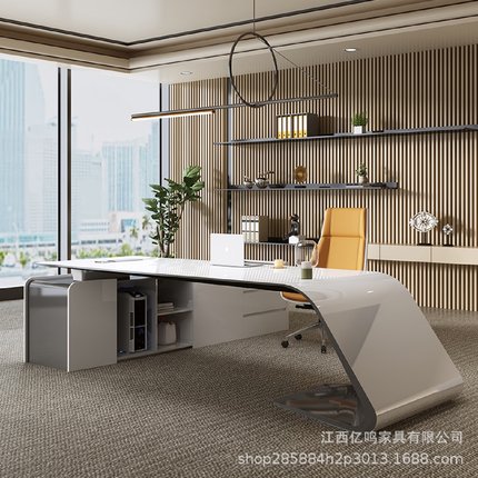 烤漆老板桌大班台总裁桌时尚个性经理桌主管办公桌简约现代创意