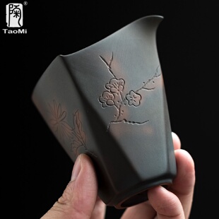 家用紫砂茶海坭兴陶公杯大分茶器茶道配件 陶迷紫陶公道杯日式
