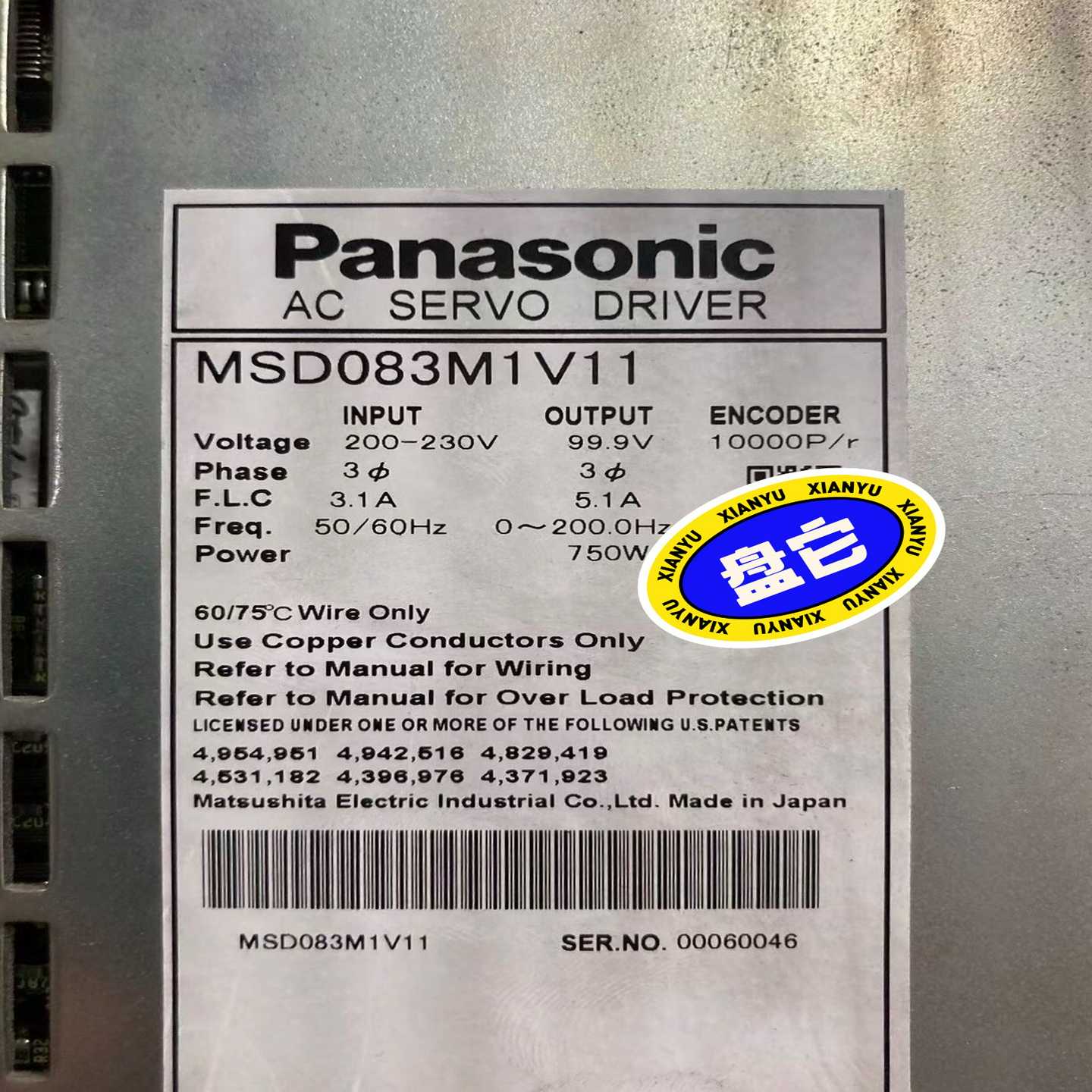 MSD083M1V11松下驱动器功能完好--议价商品