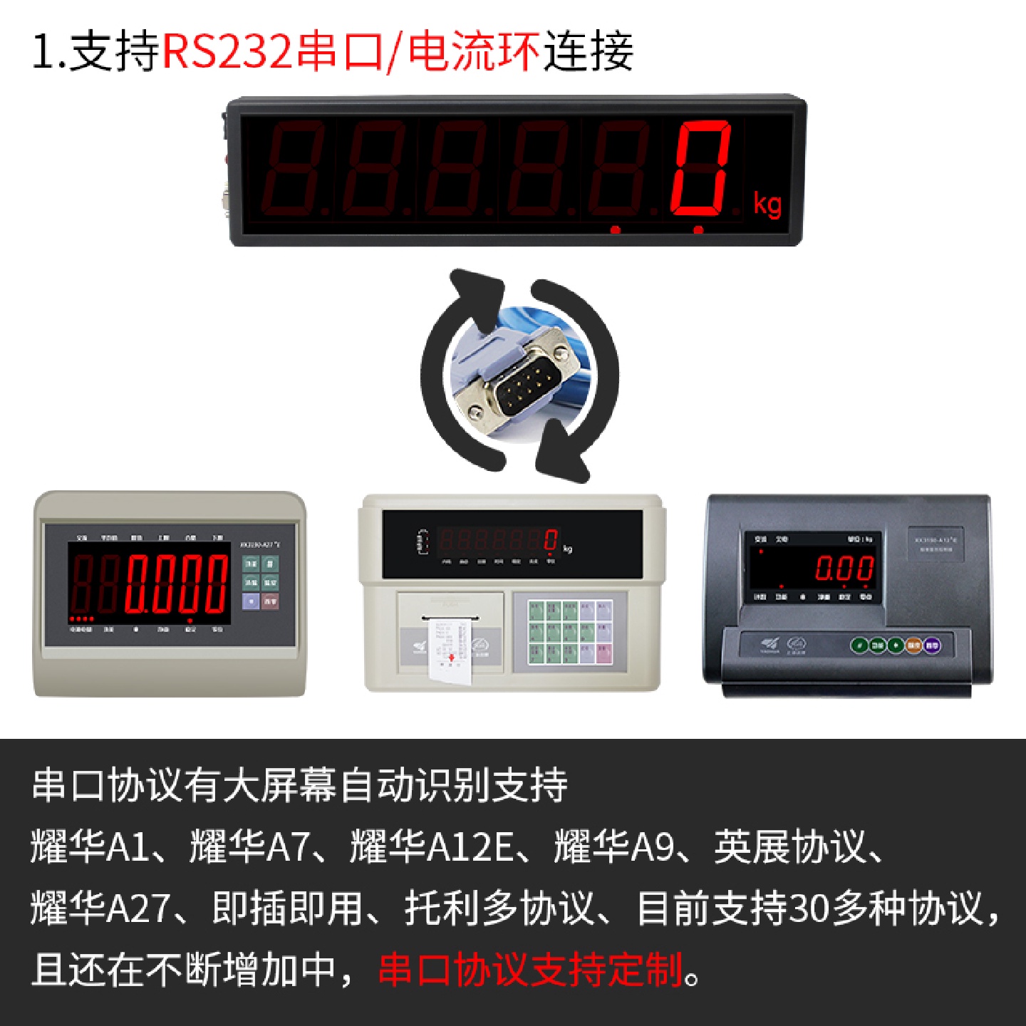 j8立德大屏幕3寸L吊外接YH显示器YH吊秤大屏幕无线智能5磅L尤其g3