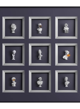 轻奢玄关装饰画石膏雕塑客厅沙发背景墙挂画酒店过道走廊餐厅壁画