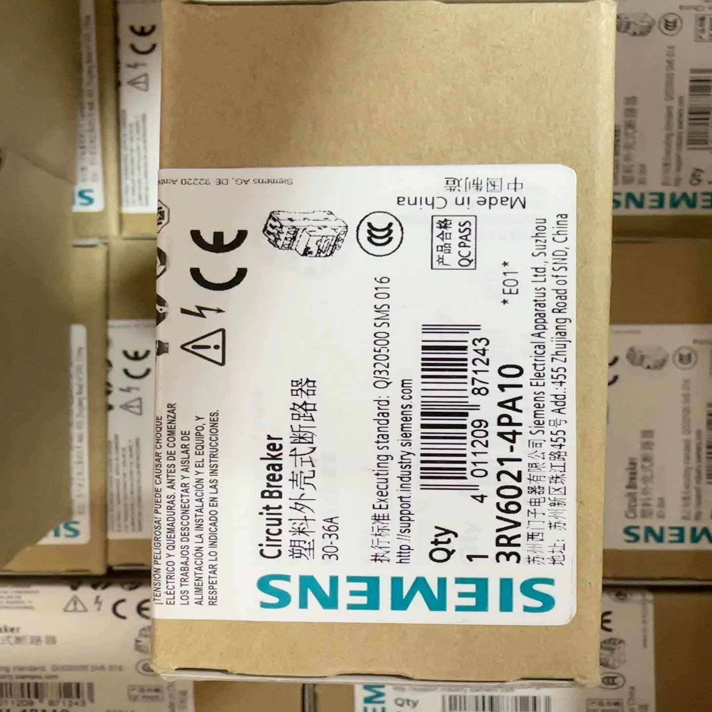 西门子断路器3RV6021-4PA10全新原装正品--议价商品