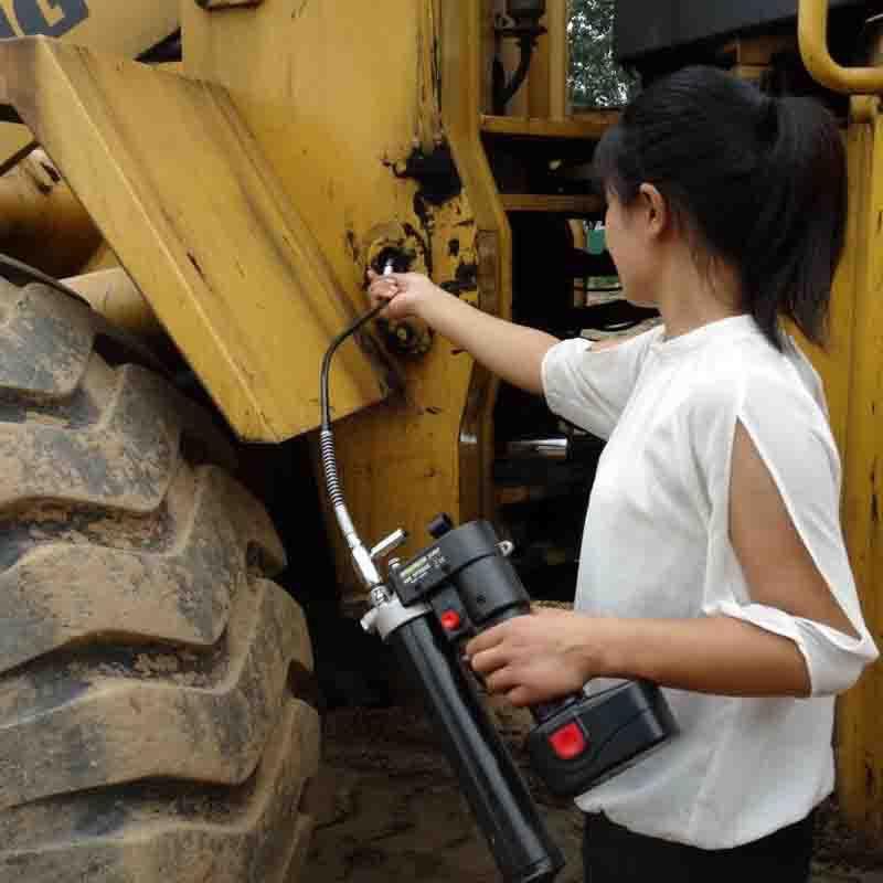 GRT12v数显电动黄油枪自带排气阀LG1200高压便携铲车机械设备