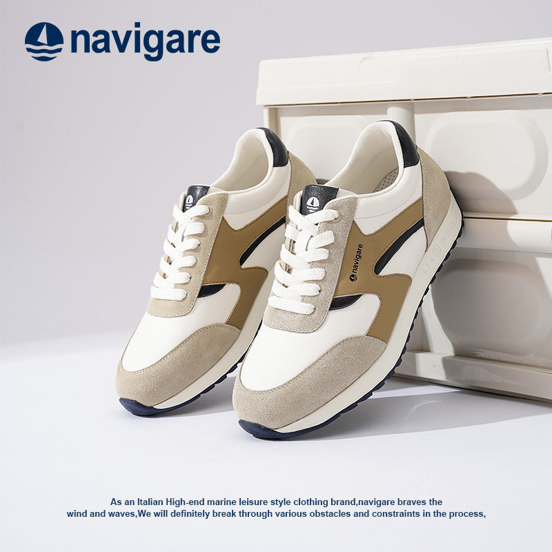 Navigare/纳维凯尔小帆船2025新款秋冬季男款休闲百搭轻便阿甘鞋