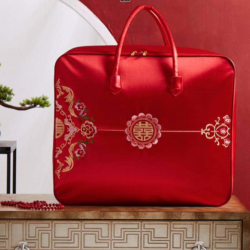 结婚陪嫁收纳袋婚庆四件套红色喜被装棉被的包装袋子缎面牛津手提,包装,无纺布包装袋,淘宝优惠券,粉丝福利购,淘宝优惠卷