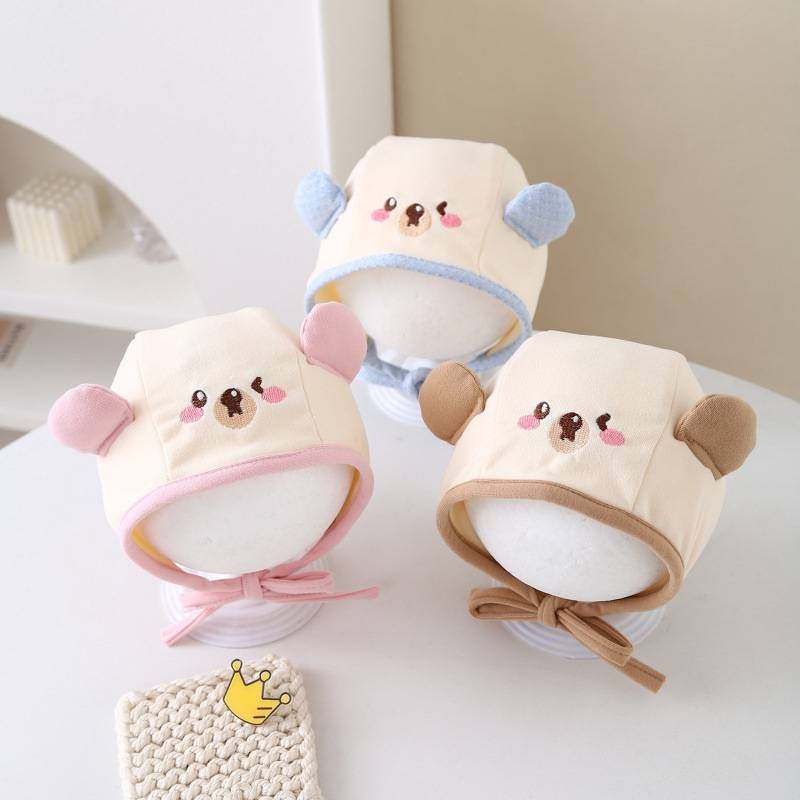 婴儿帽子春秋季新生儿系带胎帽男女宝宝护耳可爱超萌护囱门包头帽,服饰配件/皮带/帽子/围巾,帽子,淘宝优惠券,粉丝福利购,淘宝优惠卷