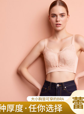 夏季轻奢蕾丝内衣女显小显瘦上托提拉聚拢防下洞洞杯调整型文胸罩