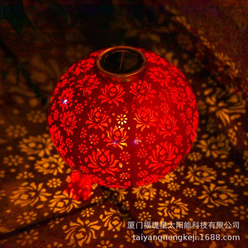 中式昙花大红灯笼阳台乔迁大红灯笼户外大门口新春佳节铁艺红灯笼