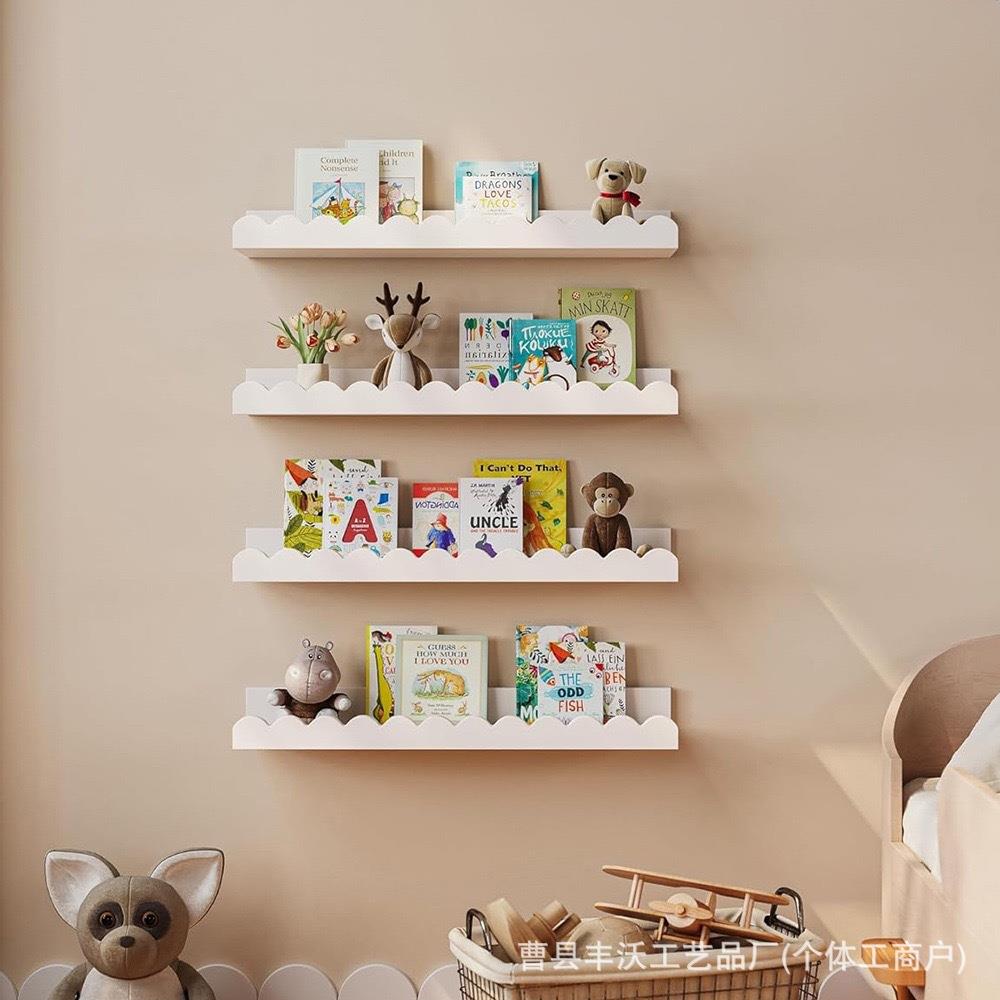 木质儿童卧室置物架墙上壁挂式整理储物架实木储物架墙面收纳隔板