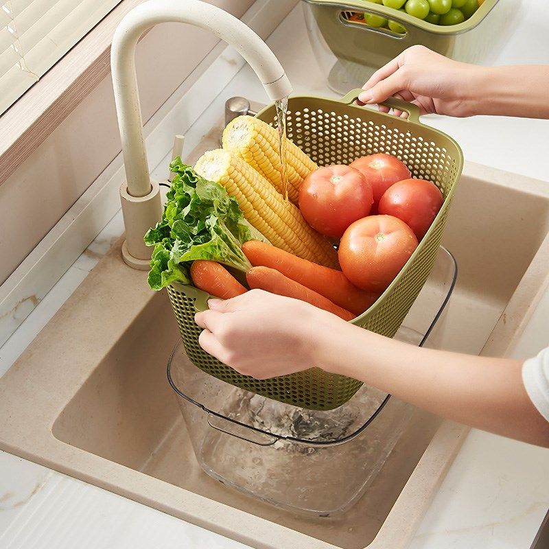 2025新款洗菜盆沥水篮家用厨房双层洗菜篮子滤水淘菜盆客厅水果盘,餐饮具,洗菜盆/沥水篮/漏水筛,淘宝优惠券,粉丝福利购,淘宝优惠卷