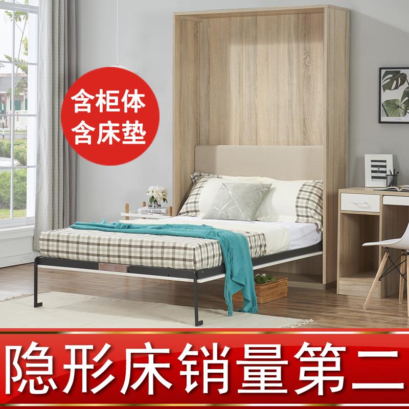 正翻隐形床北欧风格自动折叠隐形床书房隐藏床多功能壁床五金配件