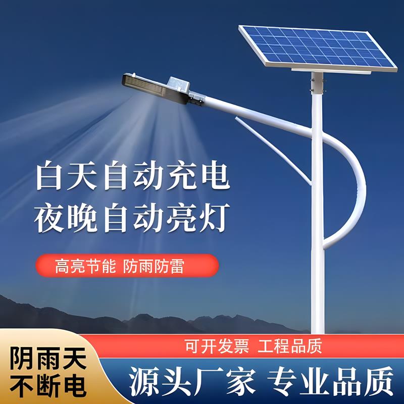 定制锂电池led太阳能路灯4m6米8米道路灯防水灯杆新农村院子户外