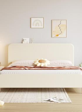 北欧白色全实木床现代简约1.8米小户型家用双人1.5主卧女孩公主床