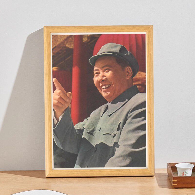毛主席天安门检阅画像相框摆台