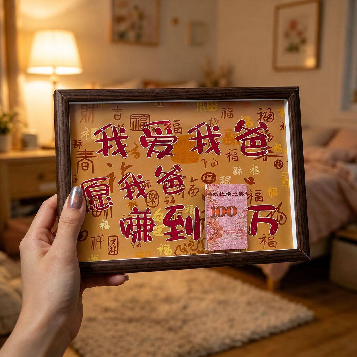 父亲节生日礼物我爱我爸相框