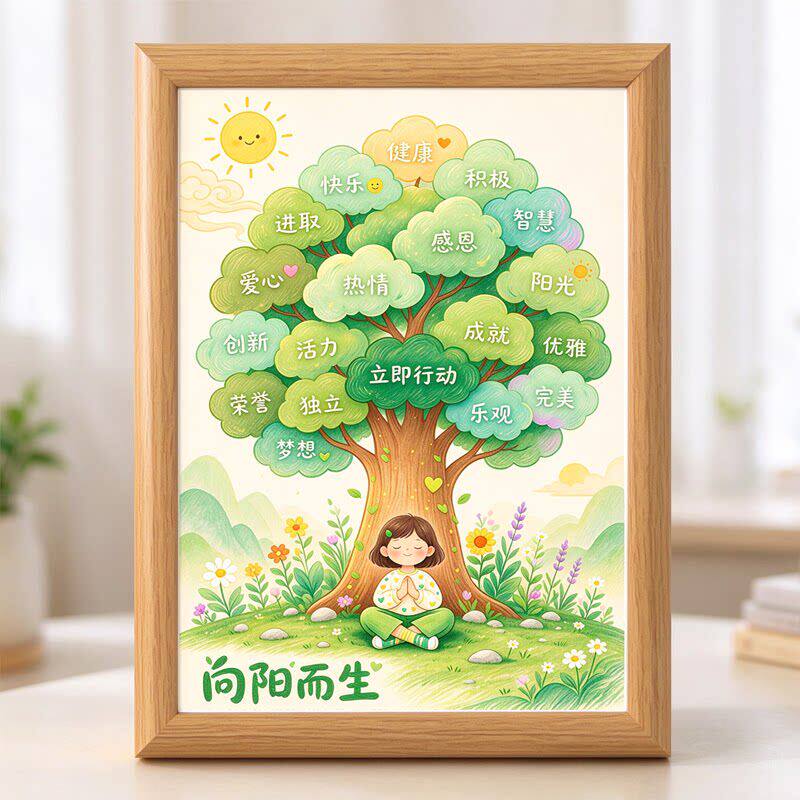 儿童励志成长大树挂画正能量