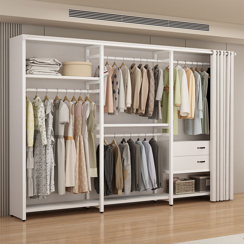 开放式衣架落地组合衣柜金属卧室收纳挂衣架家用步入式衣帽间架子