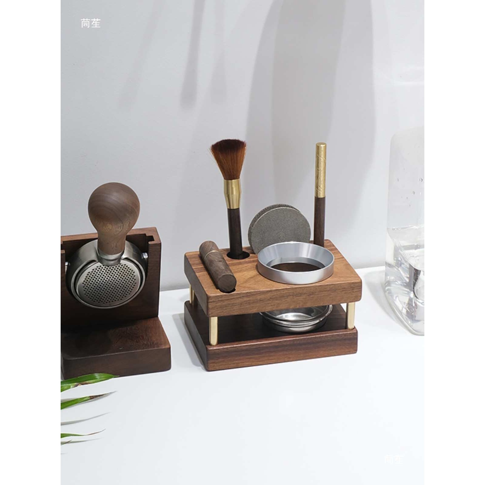 咖啡器具收纳座清洁刷拉花针接粉环粉碗收纳多功能咖啡工具置物架