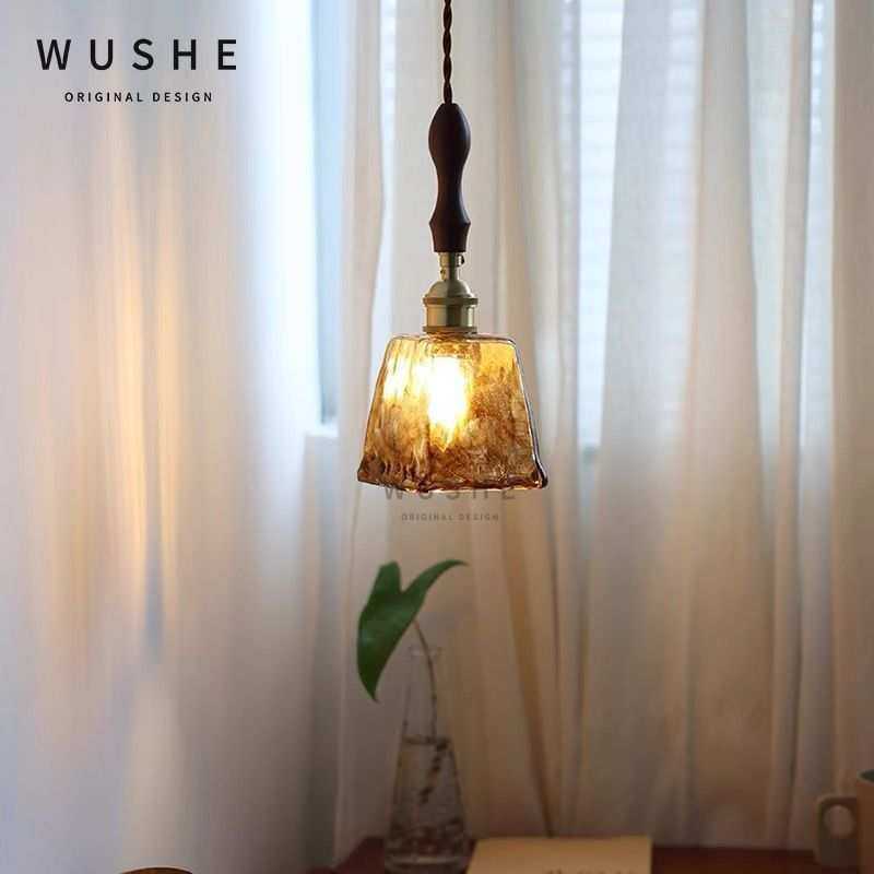 插电吊灯插电式北欧复古现代简约全铜床头小吊灯免布线吊灯充电式