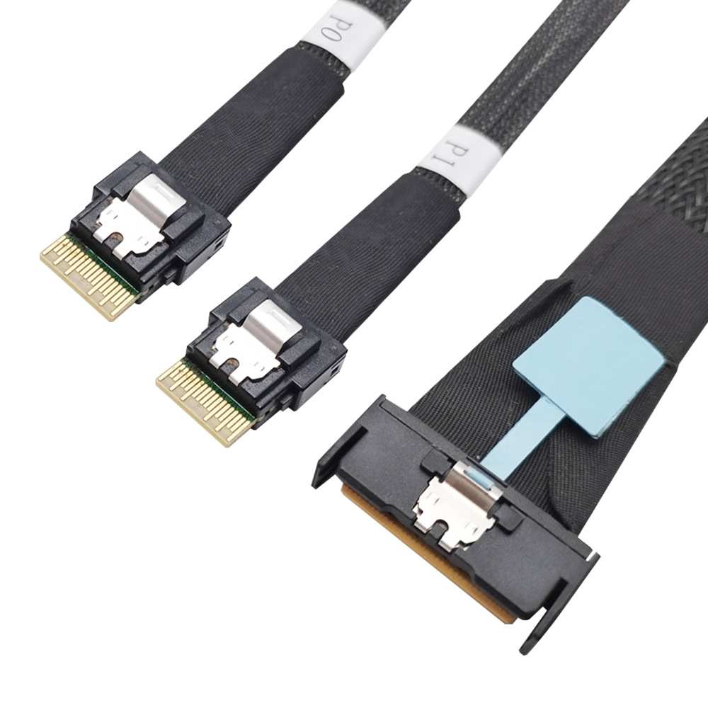 优选Gen5SlimlinesasMCIO 8X转2*SFF-8654 4X服务器数据转接PCIE5