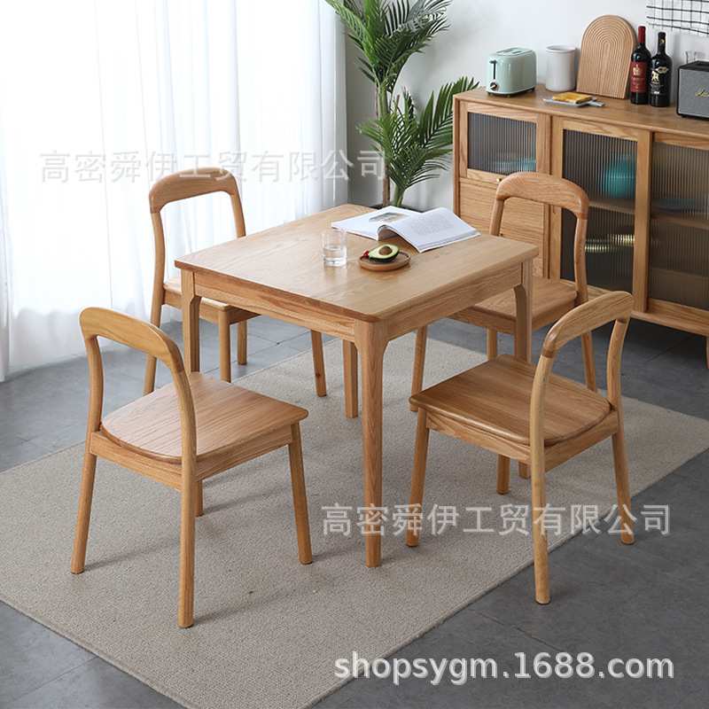 简约客厅饭桌家用小方桌北欧实木奶茶店咖啡桌休闲棋牌正方形桌子