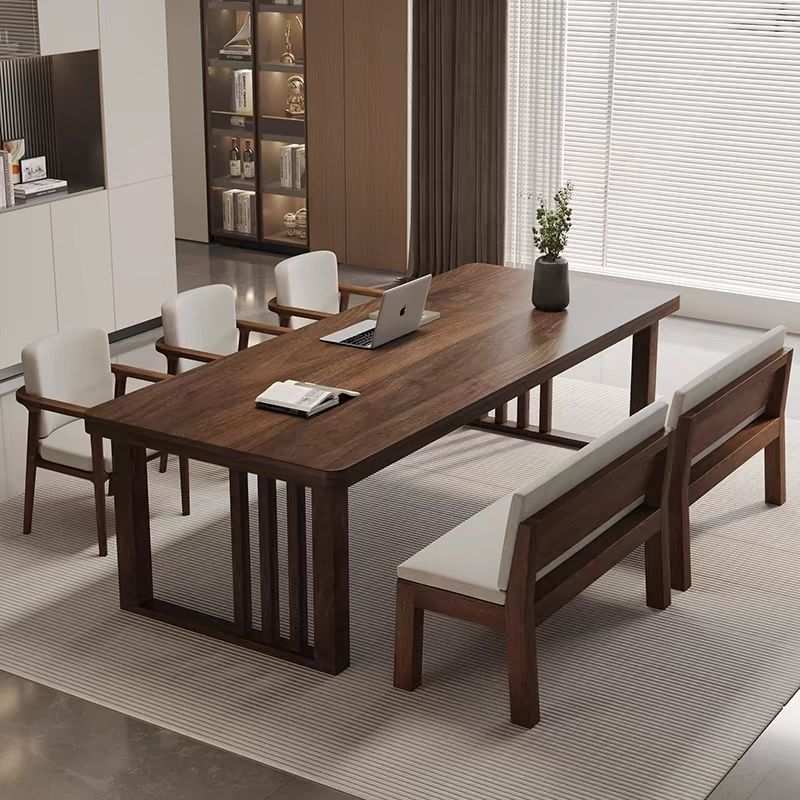 南美胡桃木电脑桌家用办公桌客厅实木工作台书桌办公室实木电脑桌