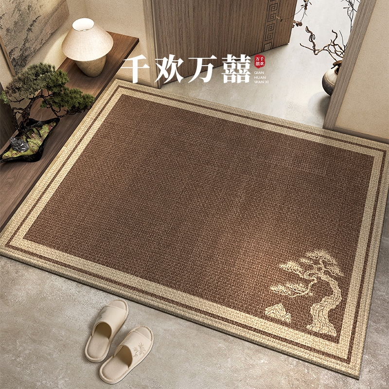 高级入户地垫入户门门口地毯中古门垫中式客厅进门脚垫新款新中式