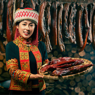 烟熏瘦肉条五花三线腊肉正宗农家自制里脊腊肉柴火烟熏肉云南特产