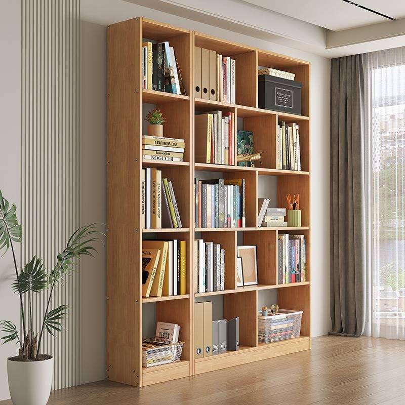 北欧高档轻奢日式书柜置物架客厅落地带门多层书架自由组合