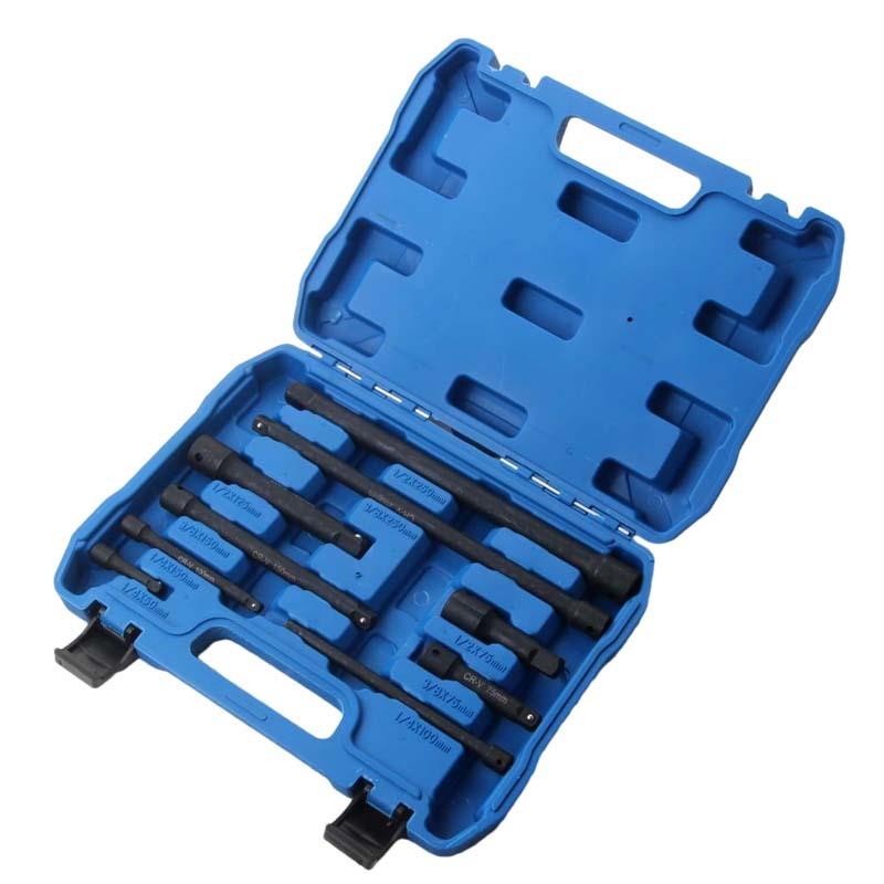 气动套筒接杆黑色3/8中飞10mm1/2大飞12.5风炮连接杆组合9件套装