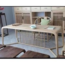 新中式禅意白蜡木茶桌老榆木椅组合黑胡桃木茶台实木功夫