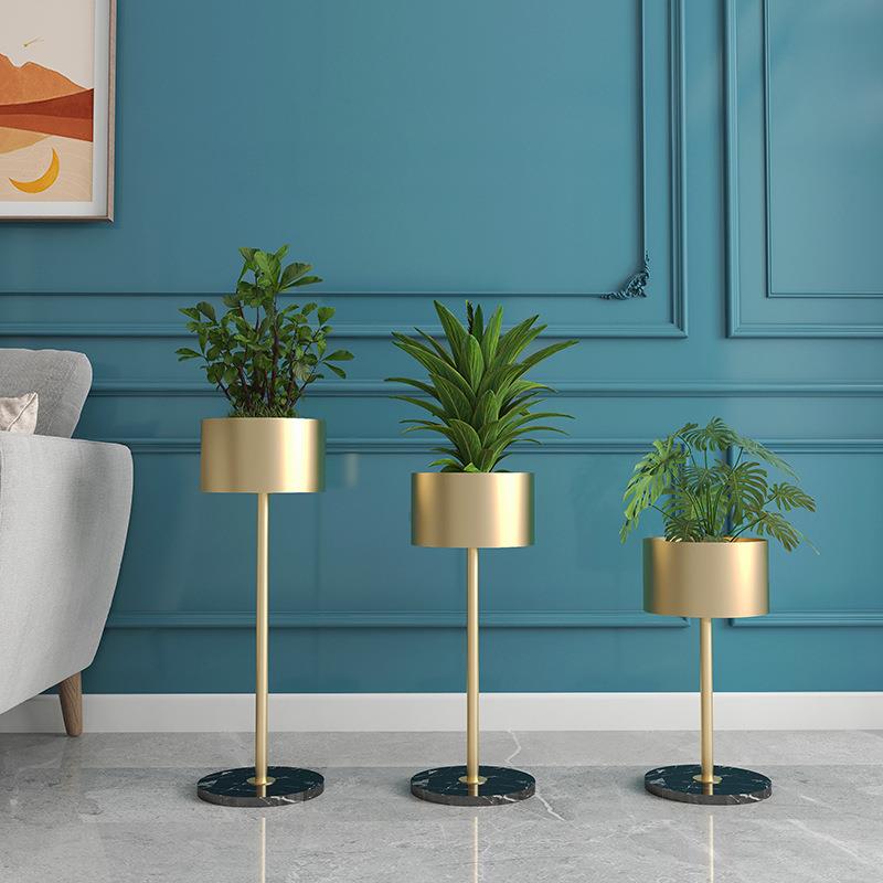 花架北欧风格阳台客厅铁艺绿植花盆单个落地式轻奢绿萝爬藤架摆件