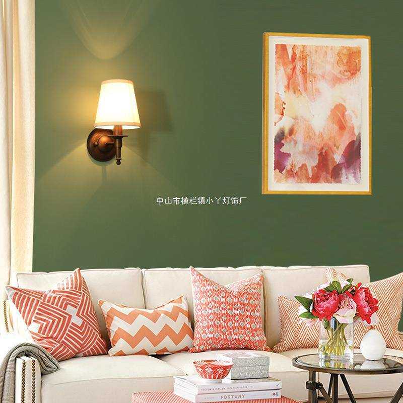 灯将美式风格铁艺床头壁灯镜前灯卧室书房客厅过道壁灯单头壁灯